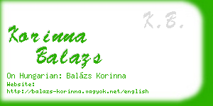 korinna balazs business card