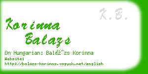 korinna balazs business card